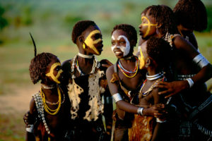 Ethiopia holidays Hamar Girls Preparing To Dance Ethiopia Safaris
