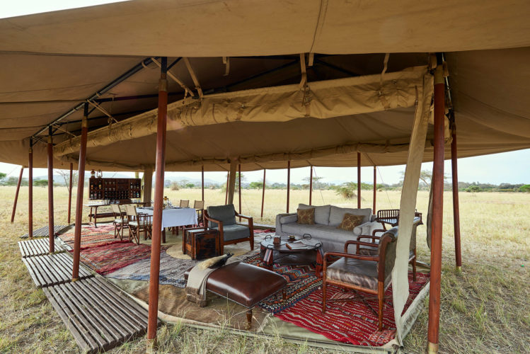 Legendary serengeti mobile camp, main mess area, mobile camping safari