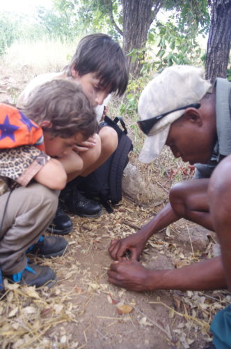 guide-with-children-tracking-chilo-zimbabwe