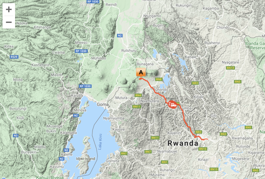 Rwanda gorilla safari map itinerary