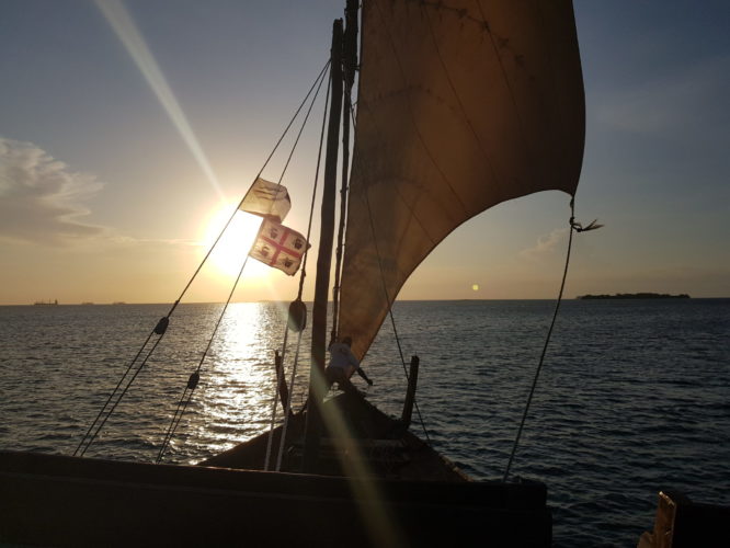 sunset dhow, zanzibar