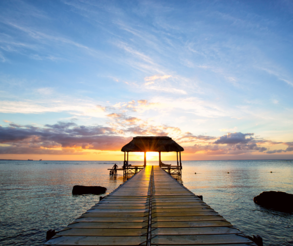 mauritius sunset jetty romance canva