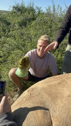 poo sample Kwandwe rhino conservation experience