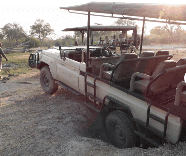 John Rees client 2025 East and Southern Africa couples safari vehicle stuck