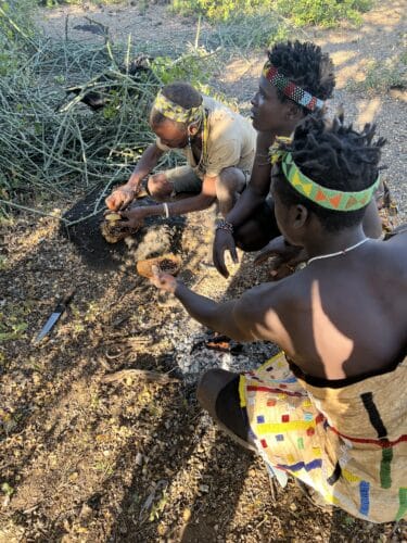 Sally Hines mother and daughter tanzania safari review private guide tanzania Hadzabe tribe visit Hadzabe