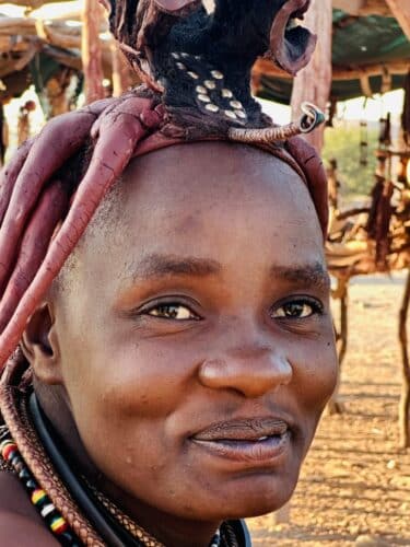 himba woman with hair style epic Visiting a himba village from Hoanib Valley Camp Kaokoland with Natural Selection Travel Danica Wilson 2023