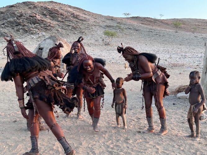 Visiting a himba village from Hoanib Valley Camp Kaokoland with Natural Selection Travel Danica Wilson 2023