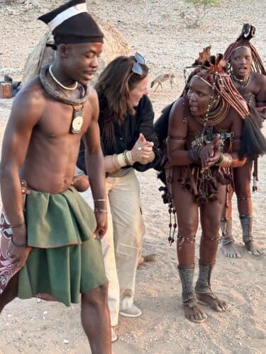 Visiting a himba village from Hoanib Valley Camp Kaokoland with Natural Selection Travel Danica Wilson 2023