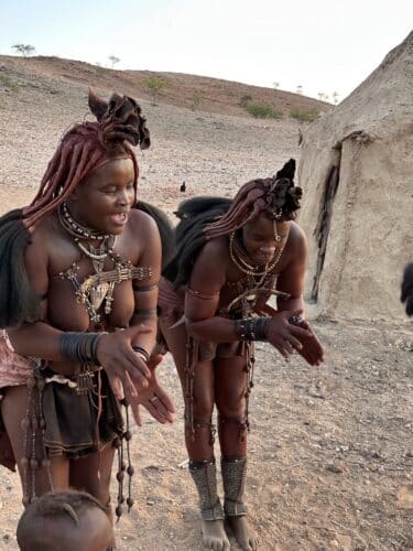 Visiting a himba village from Hoanib Valley Camp Kaokoland with Natural Selection Travel Danica Wilson 2023