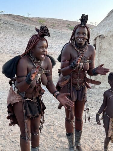 Visiting a himba village from Hoanib Valley Camp Kaokoland with Natural Selection Travel Danica Wilson 2023