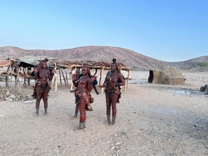 Visiting a himba village from Hoanib Valley Camp Kaokoland with Natural Selection Travel Danica Wilson 2023