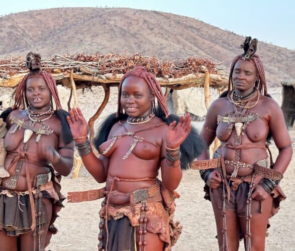 Visiting a himba village from Hoanib Valley Camp Kaokoland with Natural Selection Travel Danica Wilson 2023